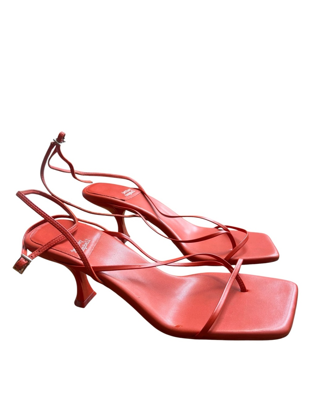 Jeffrey Campbell Fluxx Orange Sculptural Heel Sandals Size 10 w/ Box